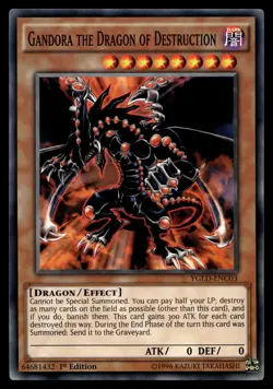 GANDORA THE DRAGON OF DESTRUCTION YGLD-ENC03 YUGI'S LEGENDARY DECKS YU-GI-OH - Image 1