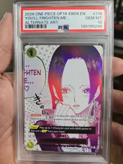 2026 One Piece CCG You'll Frighten Me OP14-118 Alt Art Foil Rare Event PSA 10 - Image 1