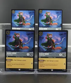 Disney Lorcana Robin Hood - Capable Fighter 184/204 Fabled Uncommon 4 Cards Set - Image 1