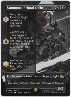 FF106 Magic The Gathering Summon: Primal Odin Borderless 0365 FIN 2025 Non-Foil - Image 1