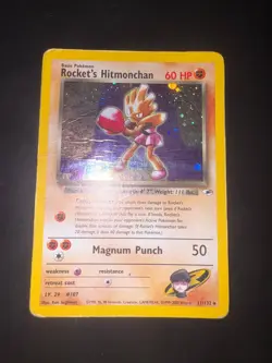 Rocket’s Hitmonchan Holo – 11/132 – Team Rocket – Vintage WOTC Pokemon - Image 1