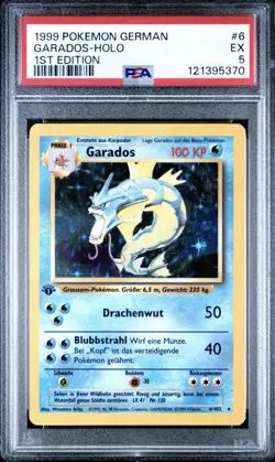 1999 Pokemon GERMAN 1st Edition Base Set Garados-Gyarados Holo 6/102 PSA 5 EX - Image 1
