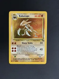 Kabutops Holo Fossil Pokemon 9/62 Rare WOTC English Excellent - Image 1