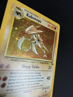 Kabutops Holo Fossil Pokemon 9/62 Rare WOTC English Excellent - Image 2