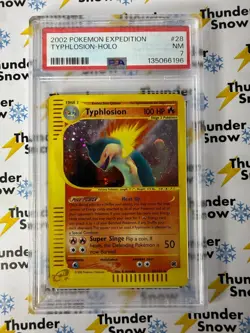 Typhlosion Holo #28 2002 Pokemon Expedition PSA 7 - Image 1