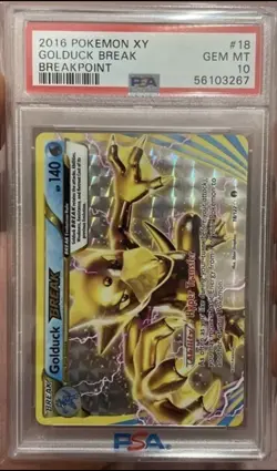 2016 Pokemon XY Breakpoint #18 Golduck Break PSA 10 - Image 1