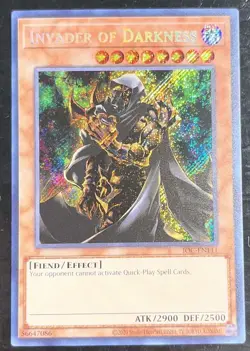 YUGIOH Invader of Darkness IOC-EN111 25th Reprint Secret Rare Light-played LP - Image 1