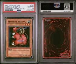 Yugioh PSA 10 Mystical Sheep #2 LOB-037 1st Edition Common - Super Clean!! - Image 1