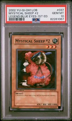 Yugioh PSA 10 Mystical Sheep #2 LOB-037 1st Edition Common - Super Clean!! - Image 3