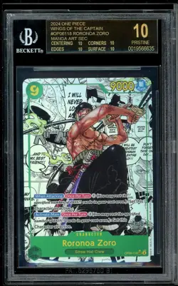 Roronoa Zoro Manga Art Sec OP06-118 One Piece BGS 10 Black Label *635 - Image 1