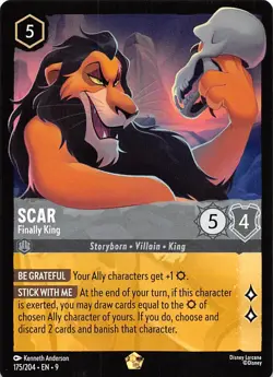 Scar Finally King 175/204 Fabled Disney Lorcana - Image 1