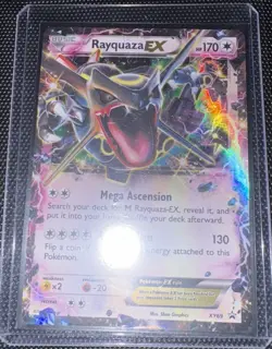 Rayquaza EX (Shiny) XY69 Promo Card Plus Shadowless & 1st Edition Pokemon Binder - Image 1