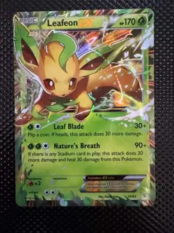 Pokemon TCG Leafeon-EX Holo Rare Card Generations 10/83 MP - Image 2