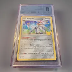 PSA 8 SOLGALEO #021 - Celebrations 2021 Pokemon Card near Mint Platinum Grade - Image 1