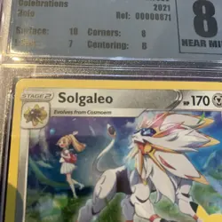 PSA 8 SOLGALEO #021 - Celebrations 2021 Pokemon Card near Mint Platinum Grade - Image 3