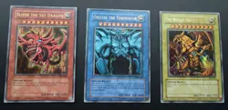 YU-GI-OH! Egyptian God Cards GBI-001 002 003 Set Ultra Rare - Image 1