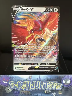 Pokemon Card Ho-Oh V 140/195 Silver Tempest Half Art Holo Rare Near Mint - Image 1