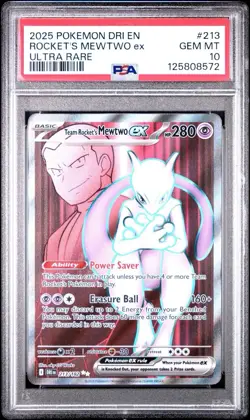 PSA 10 Mewtwo EX Ultra Rare Full Art 213/182 Destined Rivals Pokemon Card - Image 1