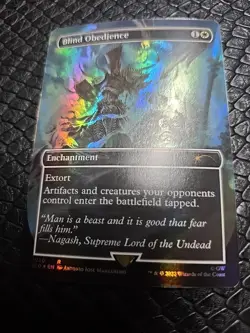 2022 MTG Magic The Gathering SLD Secret Lair Borderless #1030 Blind Obedience - Image 1