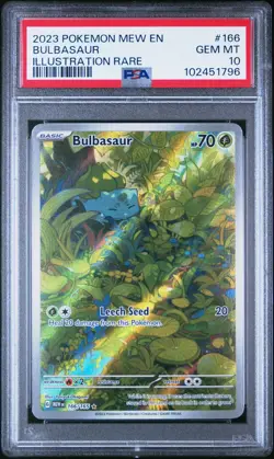 2023 Pokemon 151 Bulbasaur 166/165 FA Illustration Rare PSA 10 (893) - Image 1