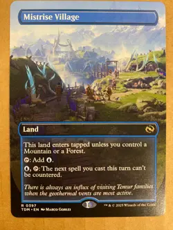MTG 1x BORDERLESS Mistrise Village 397 Tarkir: Dragonstorm Magic Gathering x1 NM - Image 1