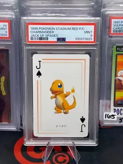 PSA 9 Charmander 1998 Pokemon Stadium Poker Playing Card Red Back POP 18 - Image 1
