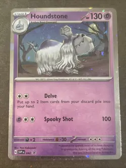 Houndstone SVP042 Cosmos Holo Rare Swirl Black Star Promo Pokemon TCG NM - Image 2
