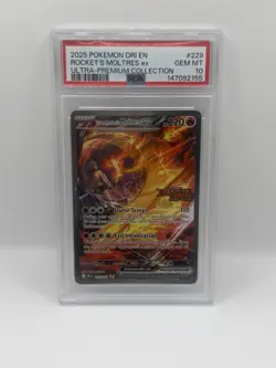 Pokemon 2025 DRI-EN Destined Rivals #229 Rockets Moltres PSA 10 Gem MT STAMP - Image 1