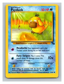 Psyduck #53/62 Fossil Pokemon Trading Card TCG Nintendo 1999 - Image 1