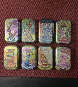 PRISMATIC EVOLUTIONS SEALED MINI TINS - OPEN DISPLAY COMPLETE SET OF 8 - Image 2
