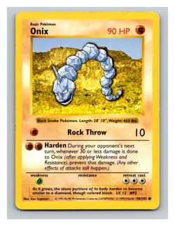 Onix #056/102 Base Set (Shadowless) Pokemon Trading Card TCG Nintendo 1999 - Image 1