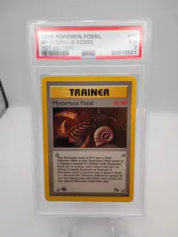 1999 Pokemon Fossil #62 Mysterious Fossil First Edition Wotc Psa 7 - Image 1