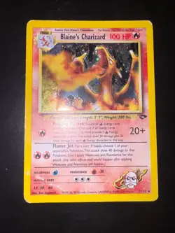 2000 Pokemon Blaine's Charizard CORRECTED Fire Symbol Gym Challenge 2/132 - Image 2