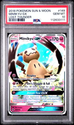 2018 POKEMON SUN & MOON LOST THUNDER #149 MIMIKYU GX PSA 10 - Image 1