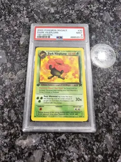 2000 Pokemon Team Rocket 30/82 Dark Vileplume 1st Edition PSA 9 - Image 1