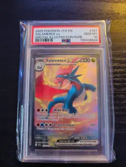 2025 POKEMON JOURNEY TOGETHER SPECIAL ILLUSTRATION RARE #187 SALAMENCE EX PSA 10 - Image 1