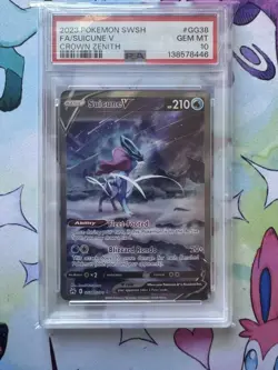 Pokemon TCG Suicune V Full Art Holo GG38/GG70 Crown Zenith PSA 10 English - Image 1