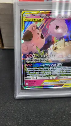2019 TOGEPI CLEFFA IGGLYBUFF GX TAG TEAM UP COSMIC ECLIPSE POKEMON PSA 10 #143 - Image 5