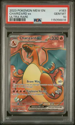 2023 POKEMON MEW EN-151 183 CHARIZARD EX ULTRA RARE PSA 10 - Image 1
