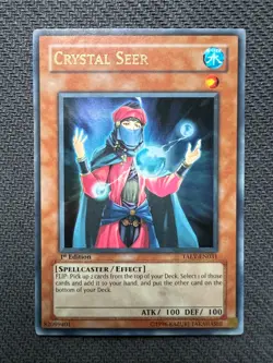 Yugioh Crystal Seer 1st Edition Ultra Rare TAEV-EN031 LP damaged - Image 1