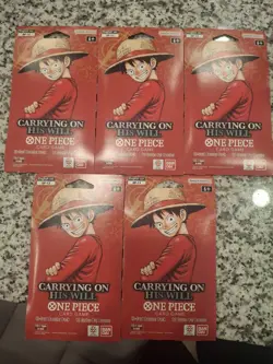 One Piece OP-13 CARRYING ON HIS WILL Sleeved Booster Packs Lot Of 5 English 5x - Image 1