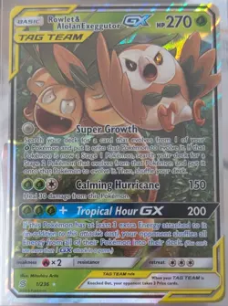 Rowlet & Alolan Exeggutor GX 1/236 - Pokemon Sun & Moon Unified Minds - NM - Image 1