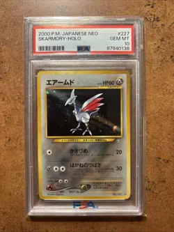 PSA 10 Skarmory Pokemon Japanese Neo Genesis 227 Holo Rare 2000 Gem Mint LOW POP - Image 1