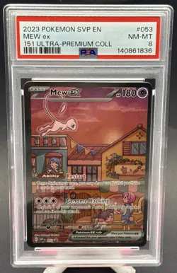 2023 POKEMON SVP EN-SV BLACK STAR PROMO 151 ULTRA-PREMIUM COLL #053 MEW EX PSA 8 - Image 1
