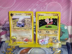 Omanyte 60/75 & Tyrogue 66/75 Neo Discovery Unlimited Pokemon Tcg LP - Image 1