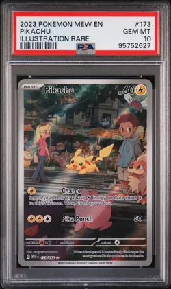 Pokemon Pikachu 151 MEW EN Illustration Rare #173 PSA 10 Gem Mint - Image 1