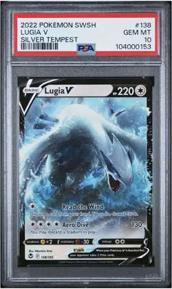 2022 Pokemon Sword & Shield Silver Tempest #138 Lugia V PSA 10 - Image 1