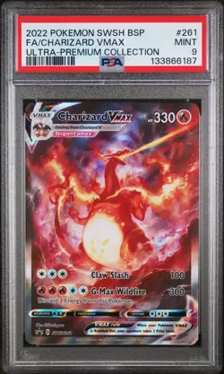 2022 Pokemon SWSH Black Star Promo Charizard VMAX FA UPC #261 PSA 9 - Image 1