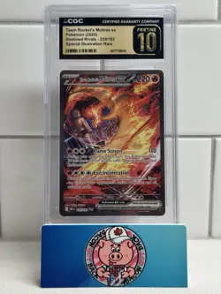 2025 Pokemon Destined Rivals SIR Team Rockets Moltres ex #229 CGC 10 PRISTINE - Image 1