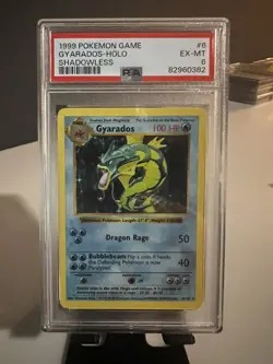 1999 Pokemon Base Set - #6 Gyarados [Shadowless] Holo - PSA 6 - Image 1